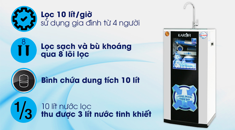 Máy lọc nước tốt RO Karofi KSI80-A 8 lõi