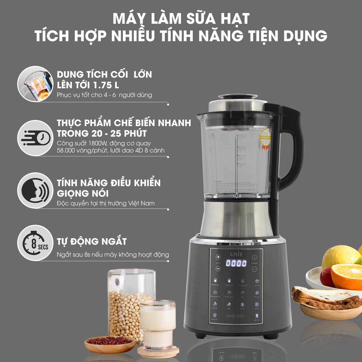Review máy làm sữa hạt Unie V6 1